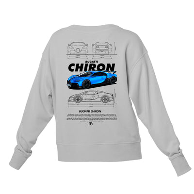 Moletom Gola Redonda Unissex Bugatti Chiron WHITE- Cinza