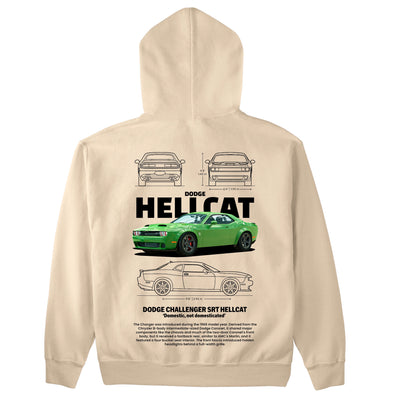 Moletom Básico Com Capuz Unissex Dodge Charger SRT HELLCAT-PEROLA