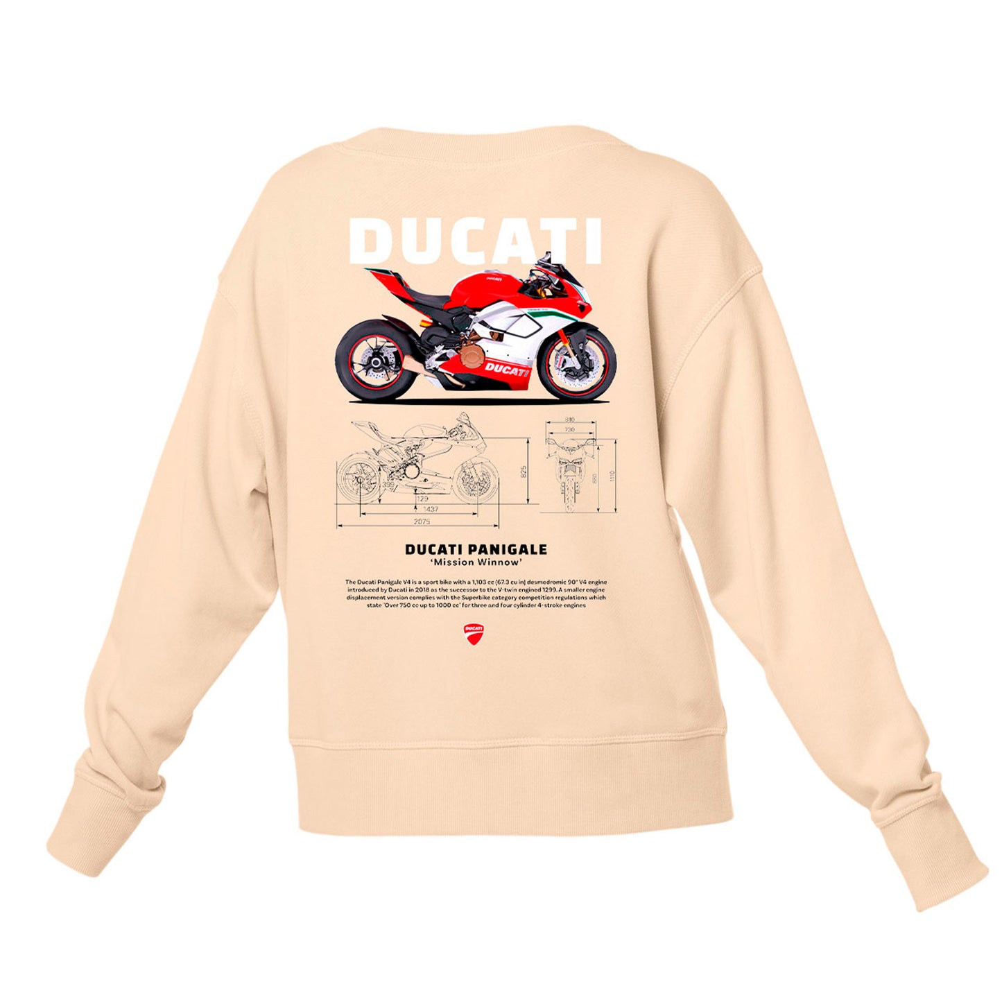 Moletom Gola Redonda Unissex Ducati Panigale W-PÉROLA