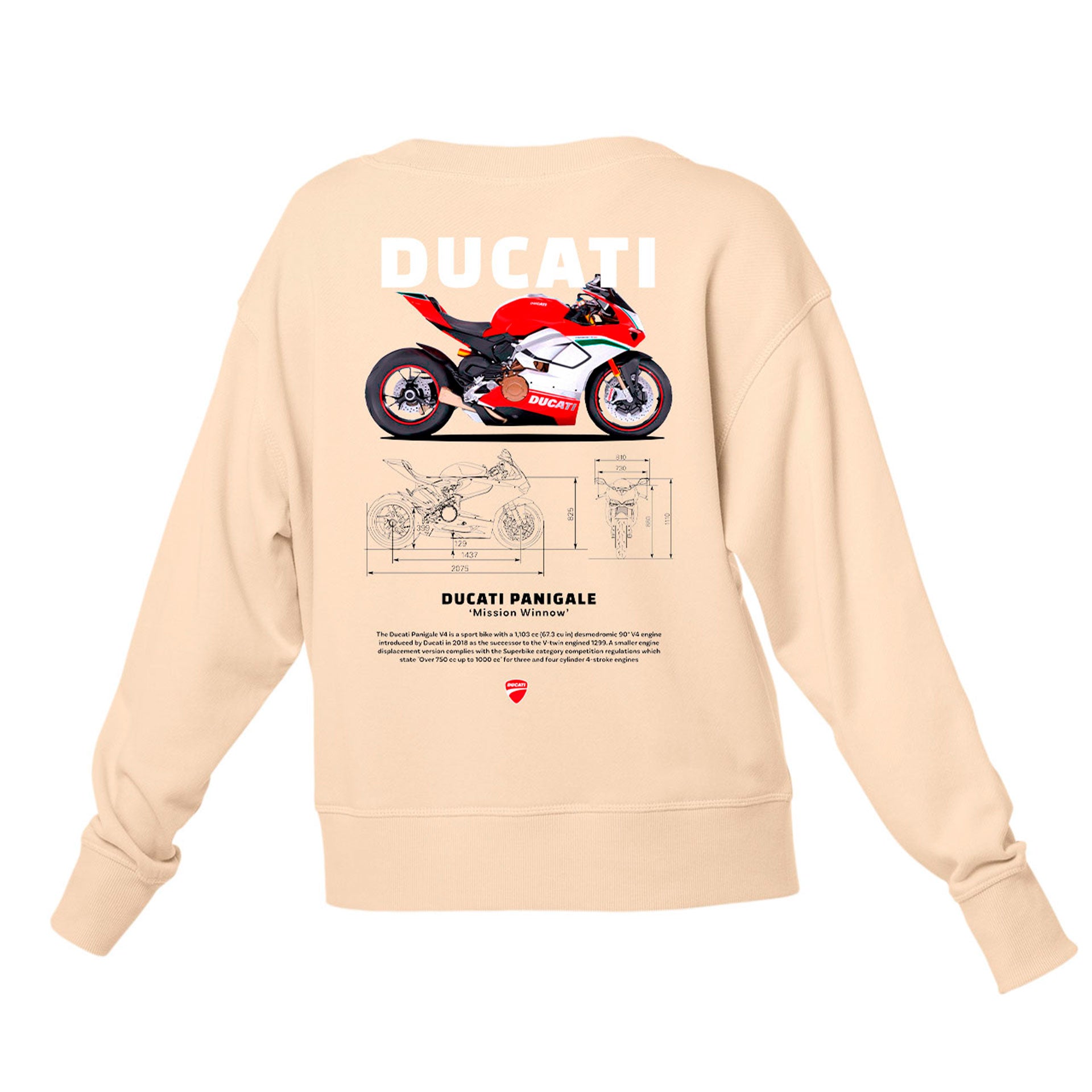 Moletom Gola Redonda Unissex Ducati Panigale W-PÉROLA