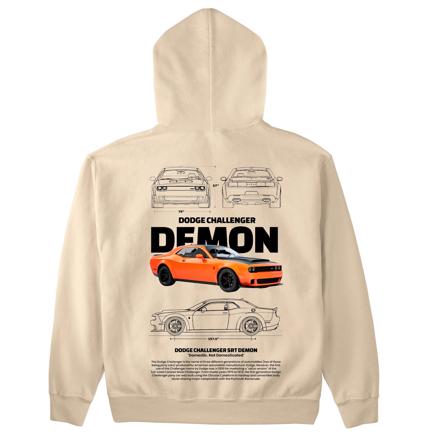 Moletom Básico Com Capuz Unissex Dodge Challenger Demon W-PEROLA