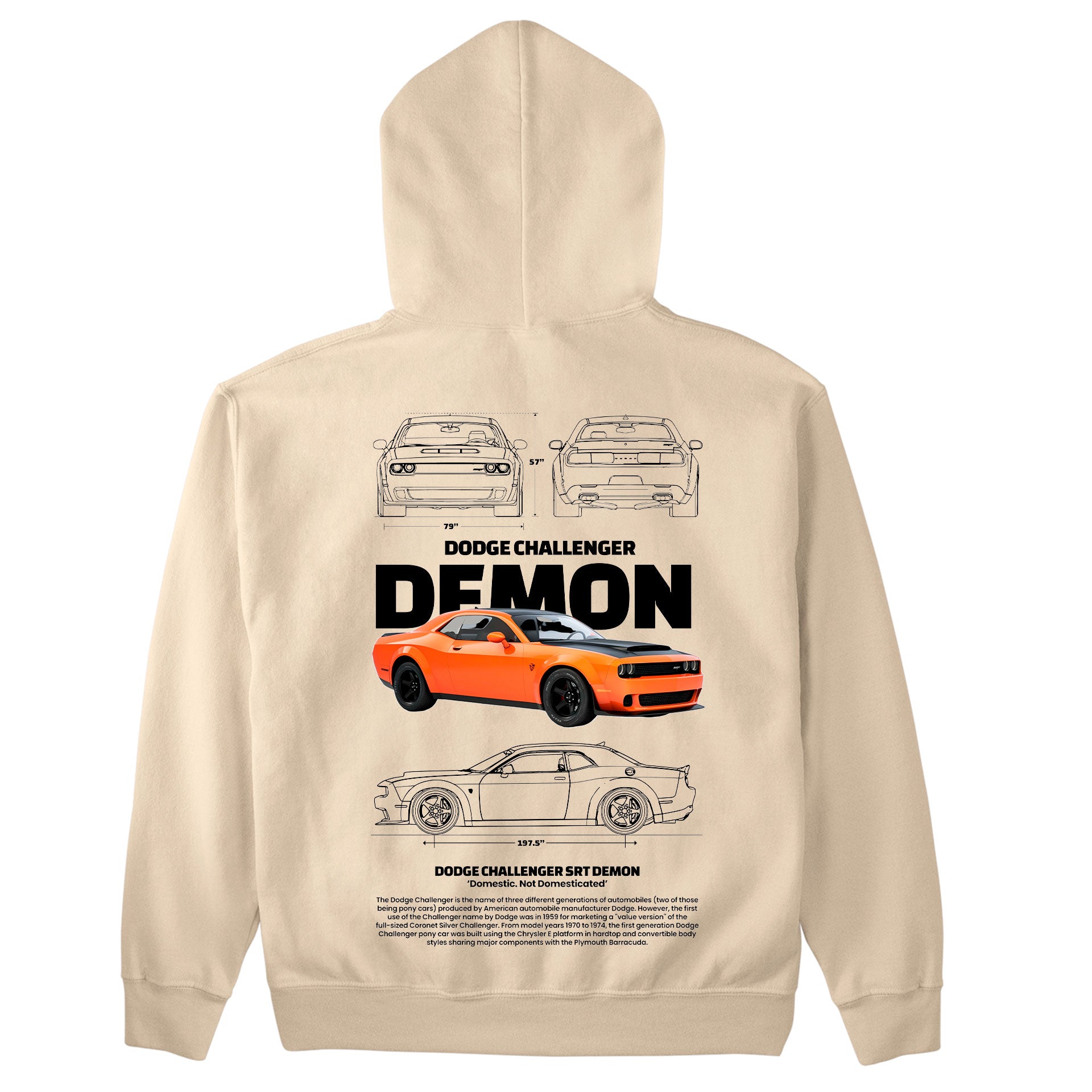 Moletom Básico Com Capuz Unissex Dodge Challenger Demon W-PEROLA