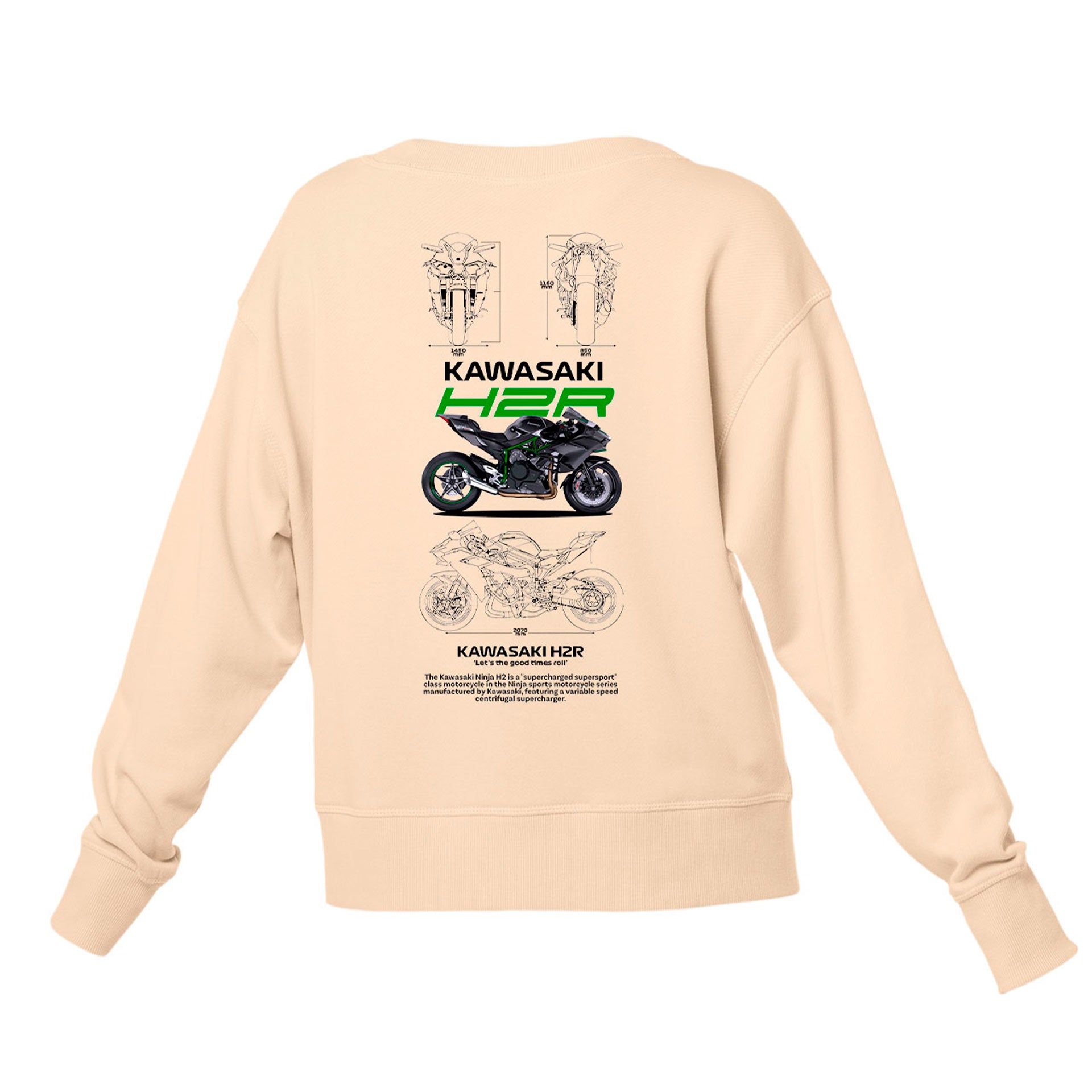 Moletom Gola Redonda Unissex Kawasaki H2R-PEROLA