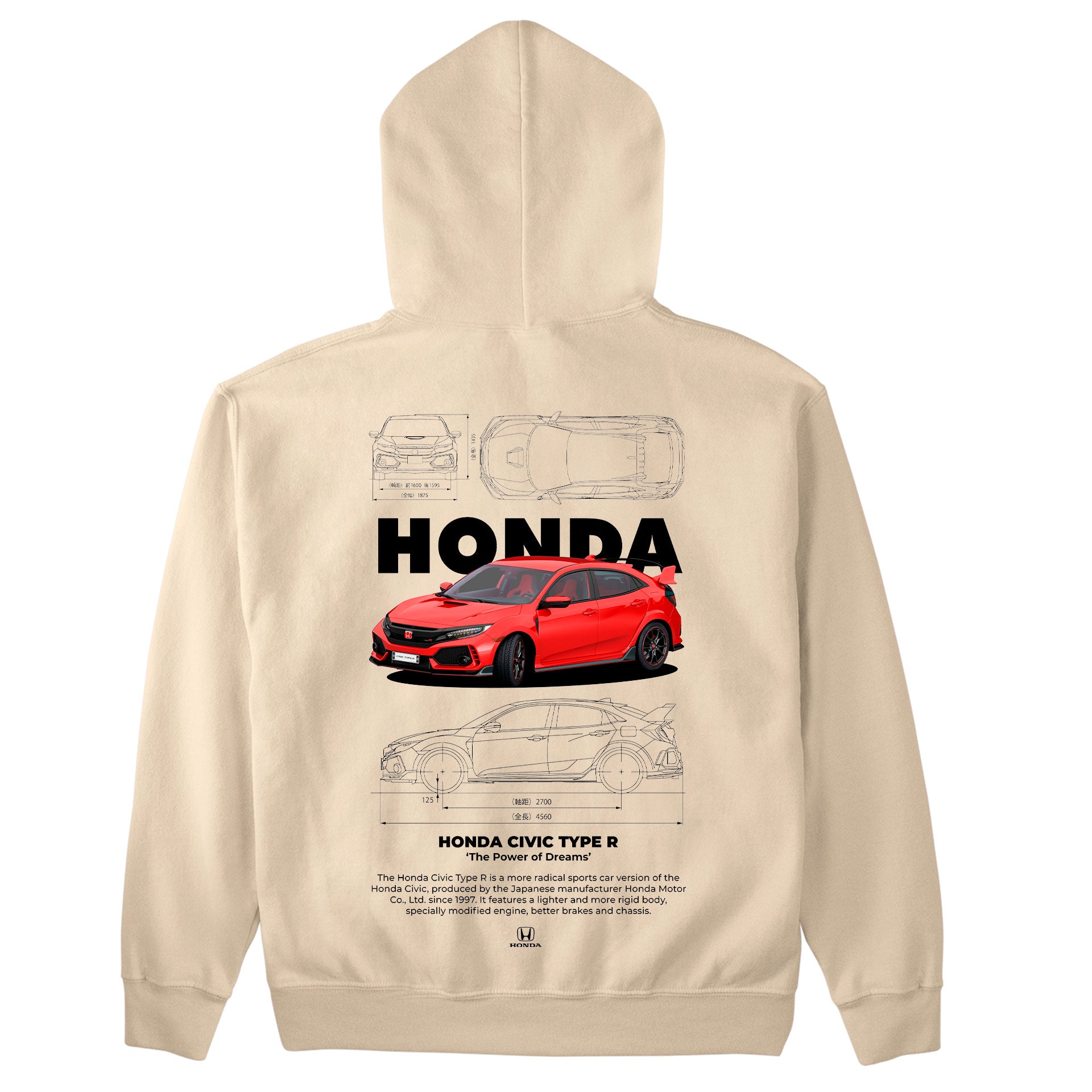 Moletom Básico Com Capuz Unissex Honda Civic Type R W-PEROLA