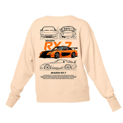 Moletom Gola Redonda Unissex MAZDA RX-7 BLACK