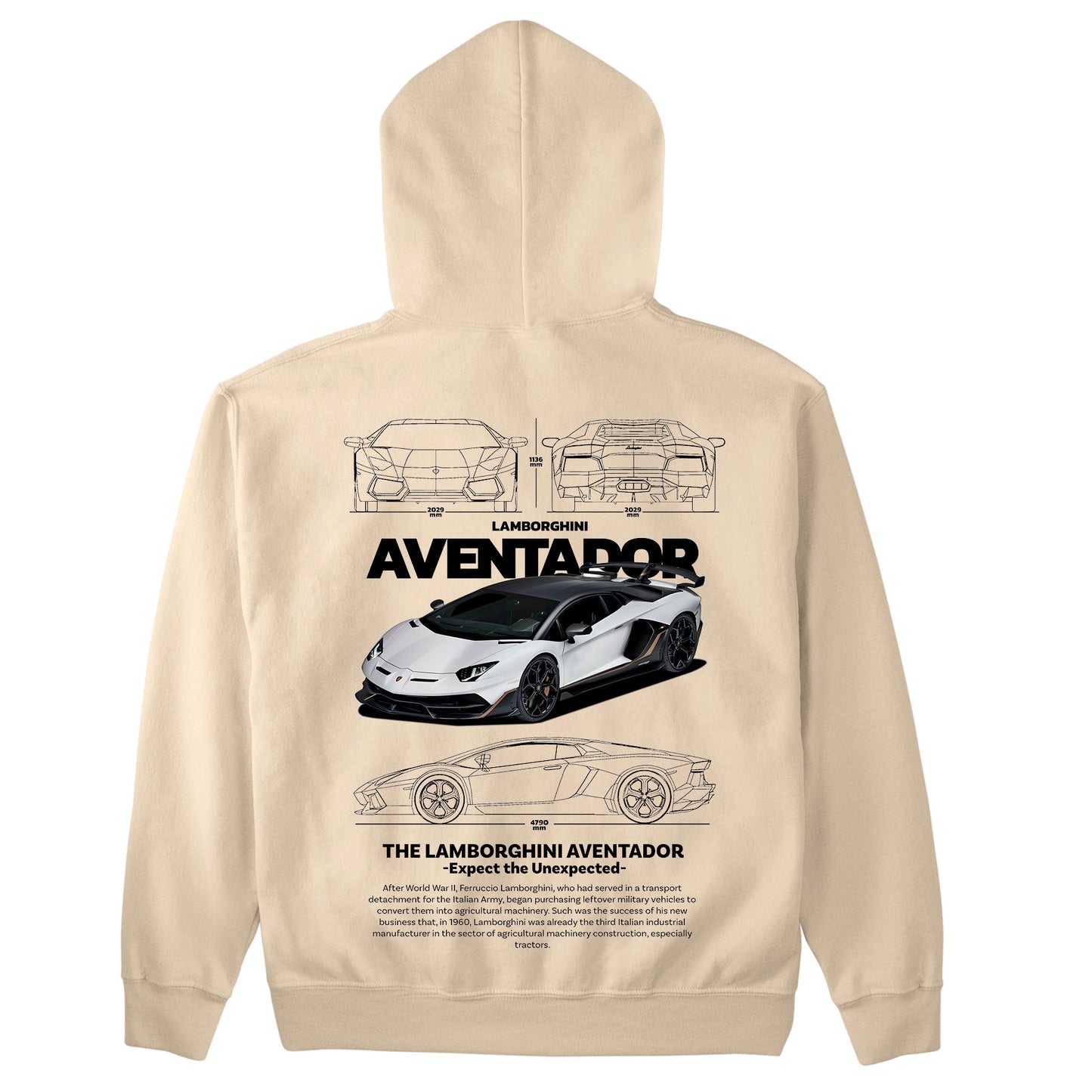 Moletom Básico Com Capuz Lamborghini Aventador WHITE V-PEROLA