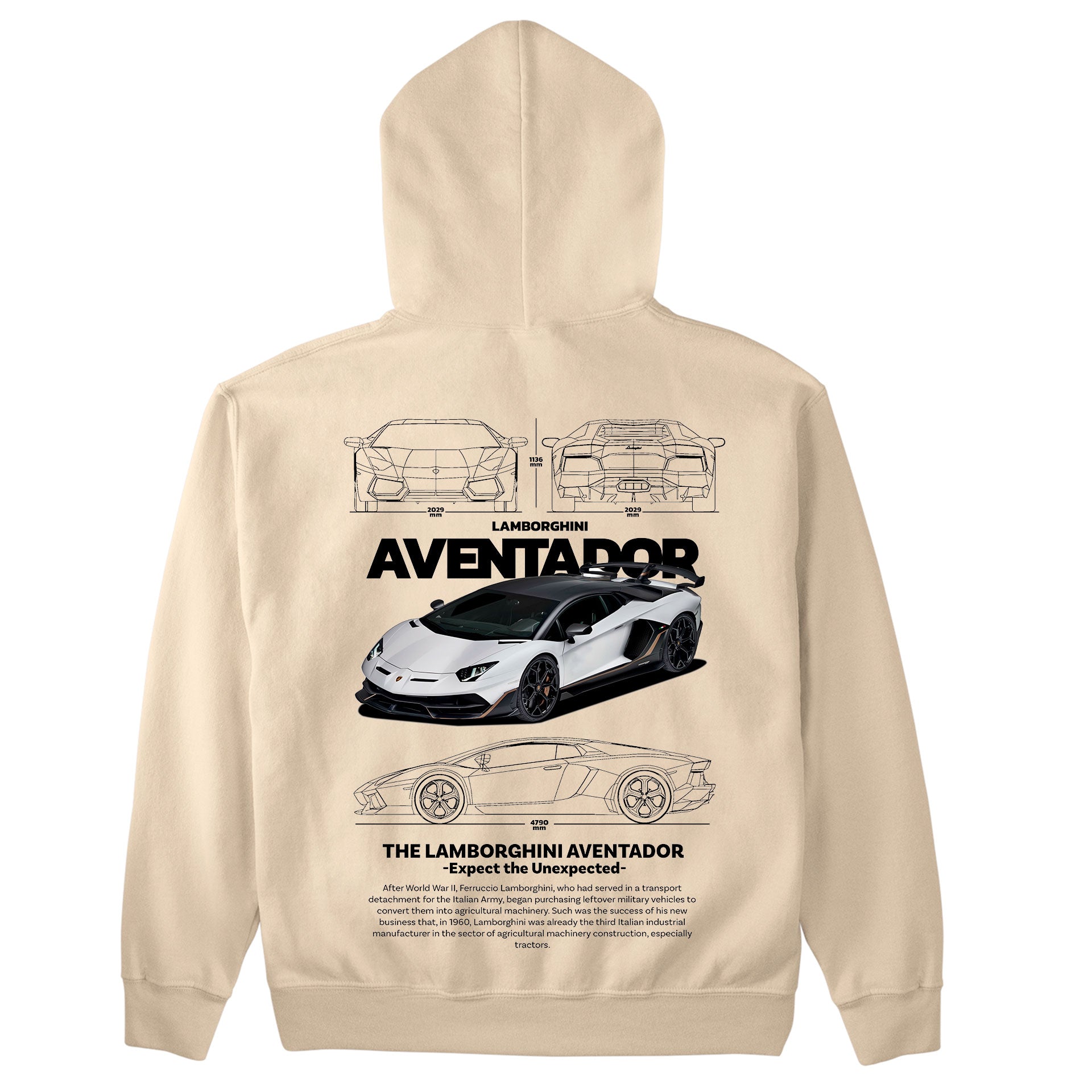 Moletom Básico Com Capuz Lamborghini Aventador WHITE V-PEROLA