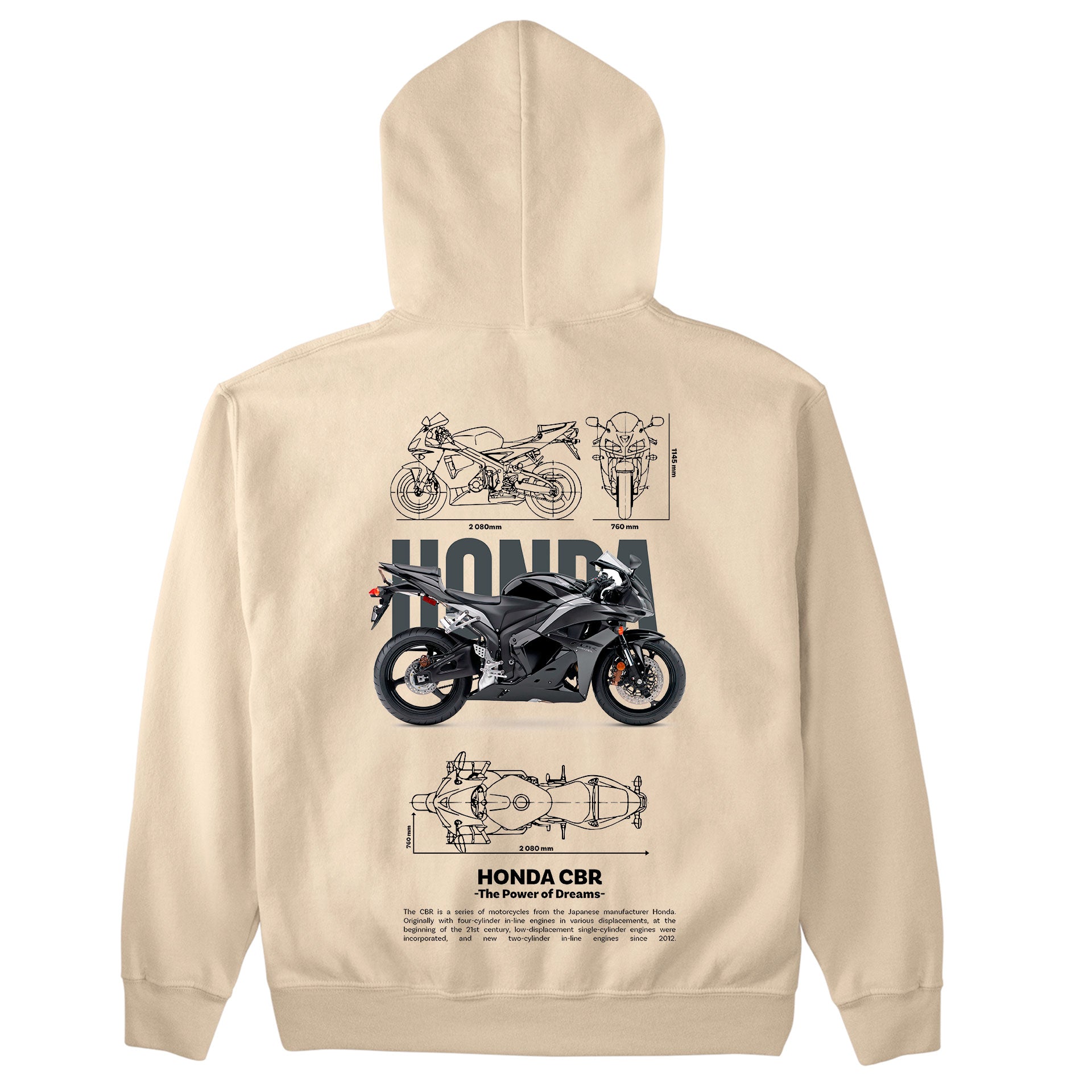 Moletom Básico Com Capuz Unissex Honda CBR Template 3 G-PEROLA