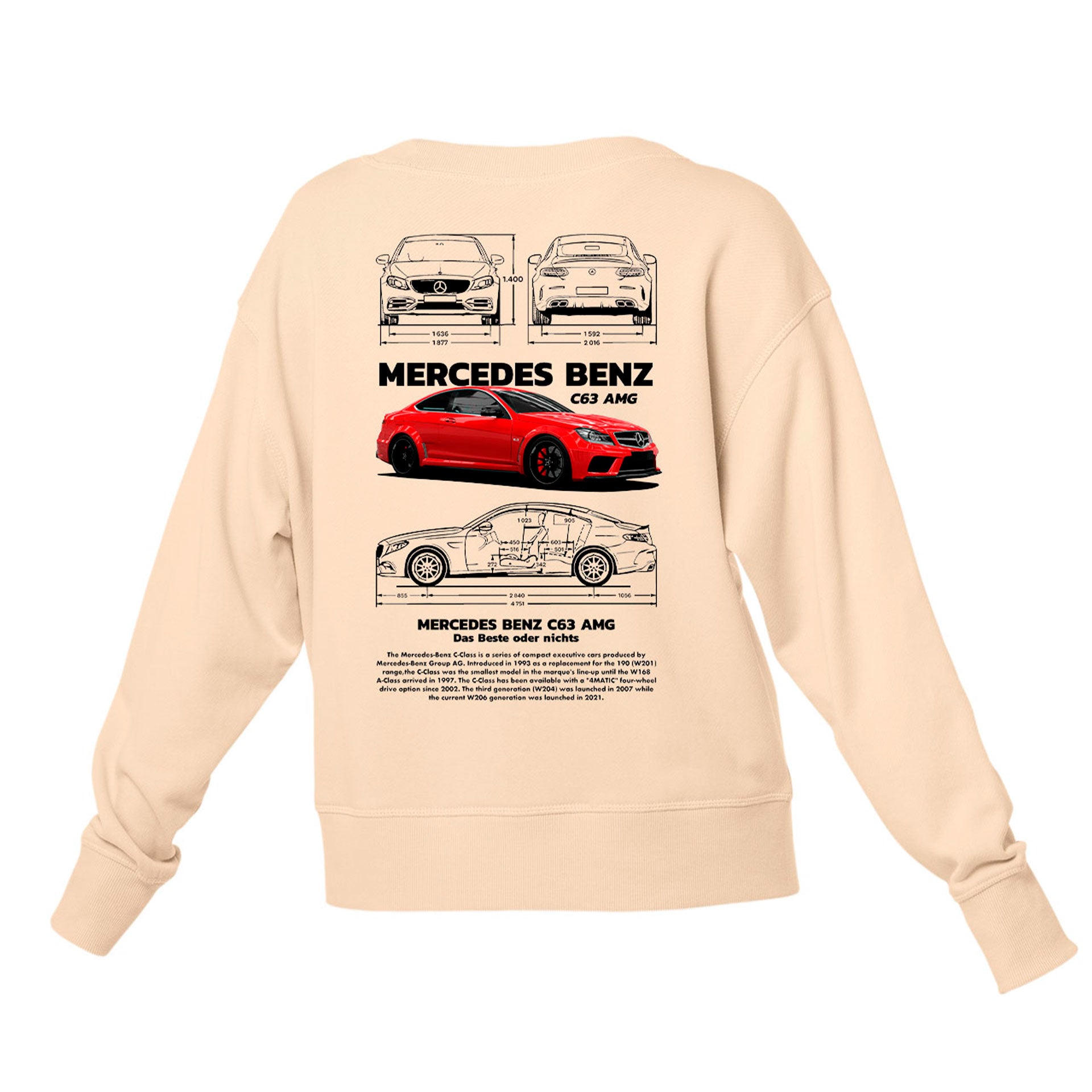 Moletom Gola Redonda Unissex Mercedes Benz C 63 black-PEROLA