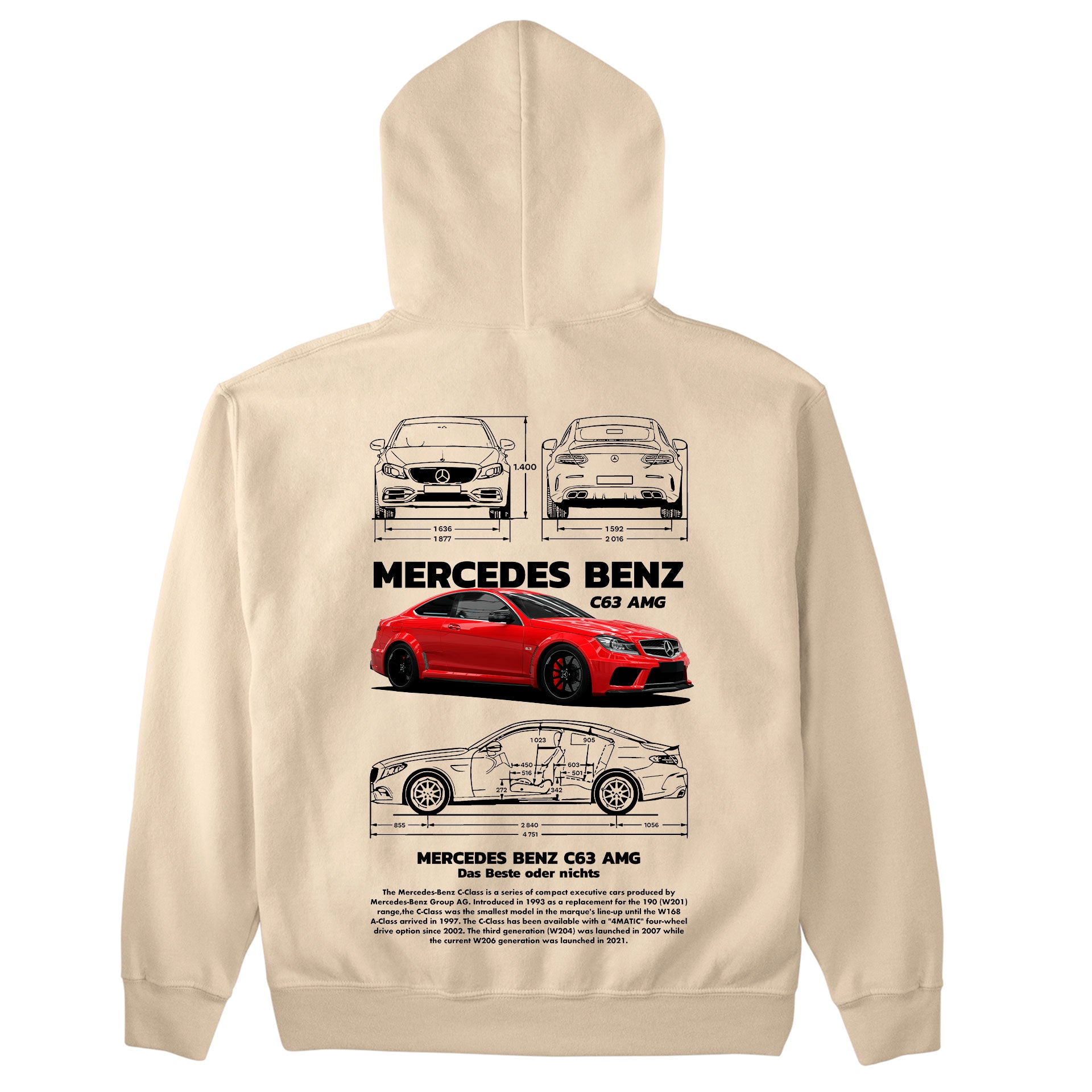 Moletom Básico Com Capuz Unissex Mercedes Benz C 63 black-PEROLA