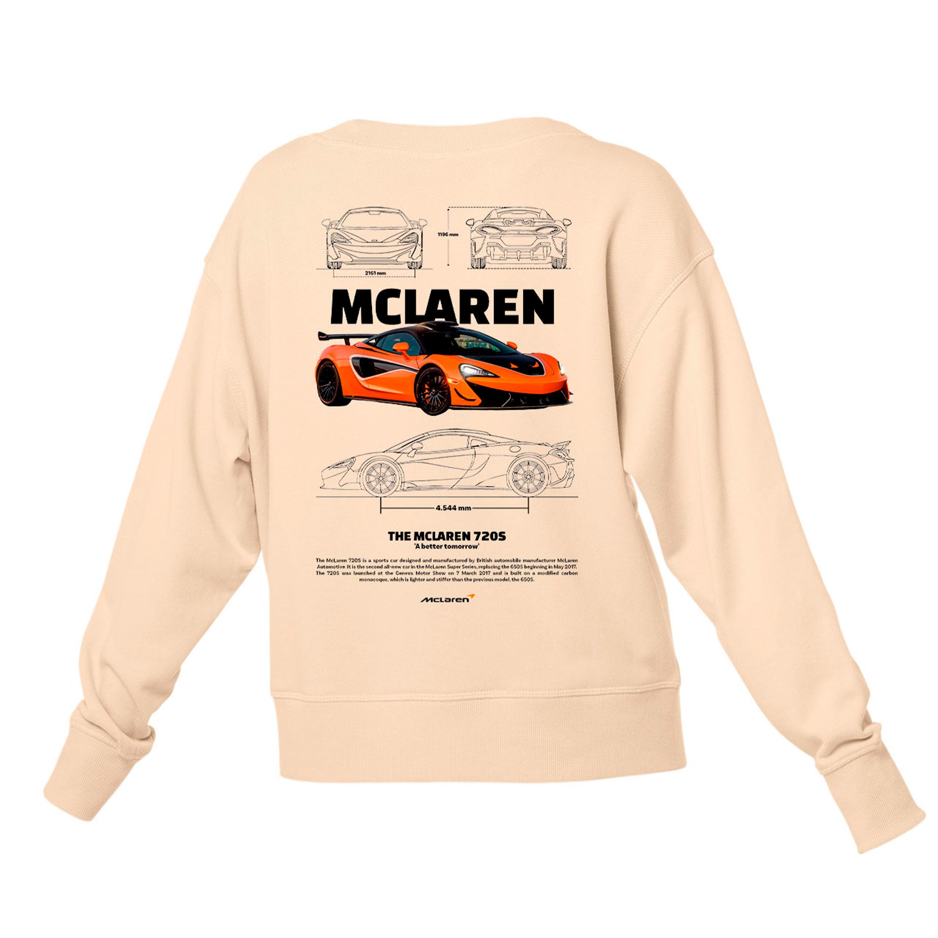 Moletom Gola Redonda Unissex Mclaren 720S ORANGE-PEROLA