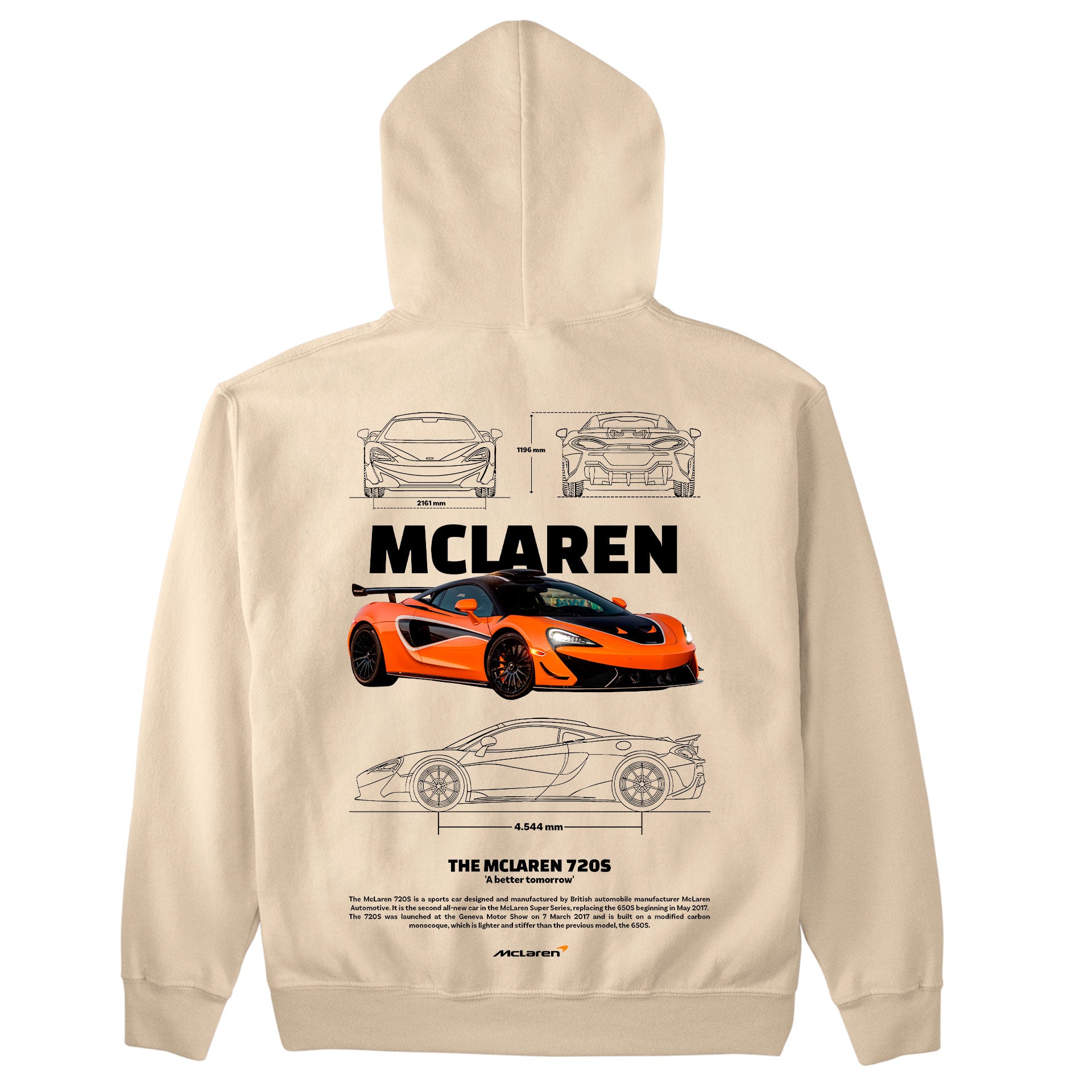 Moletom Básico Com Capuz Unissex Mclaren 720S ORANGE-PEROLA