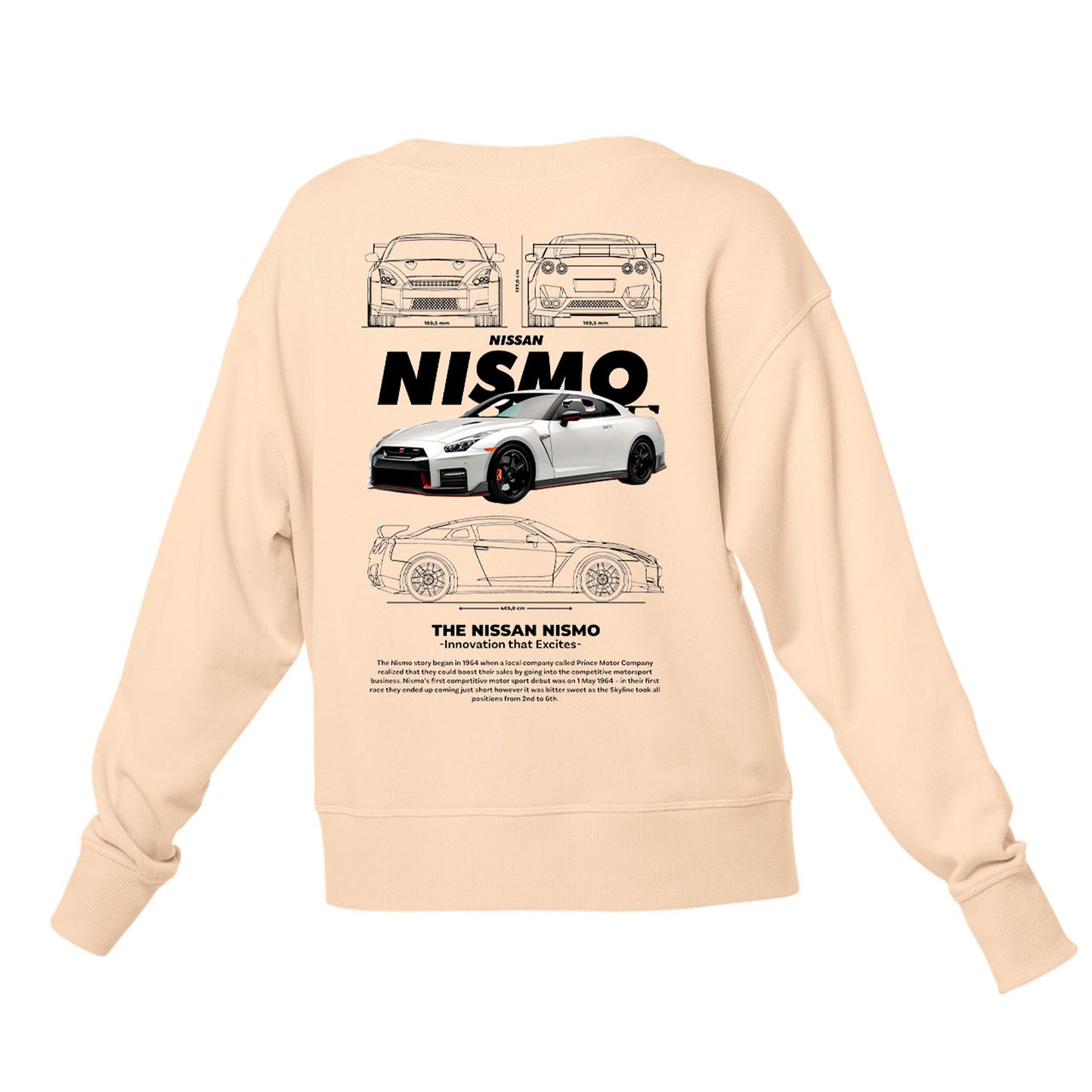 Moletom Gola Redonda Unissex Nissan Nismo WHITE