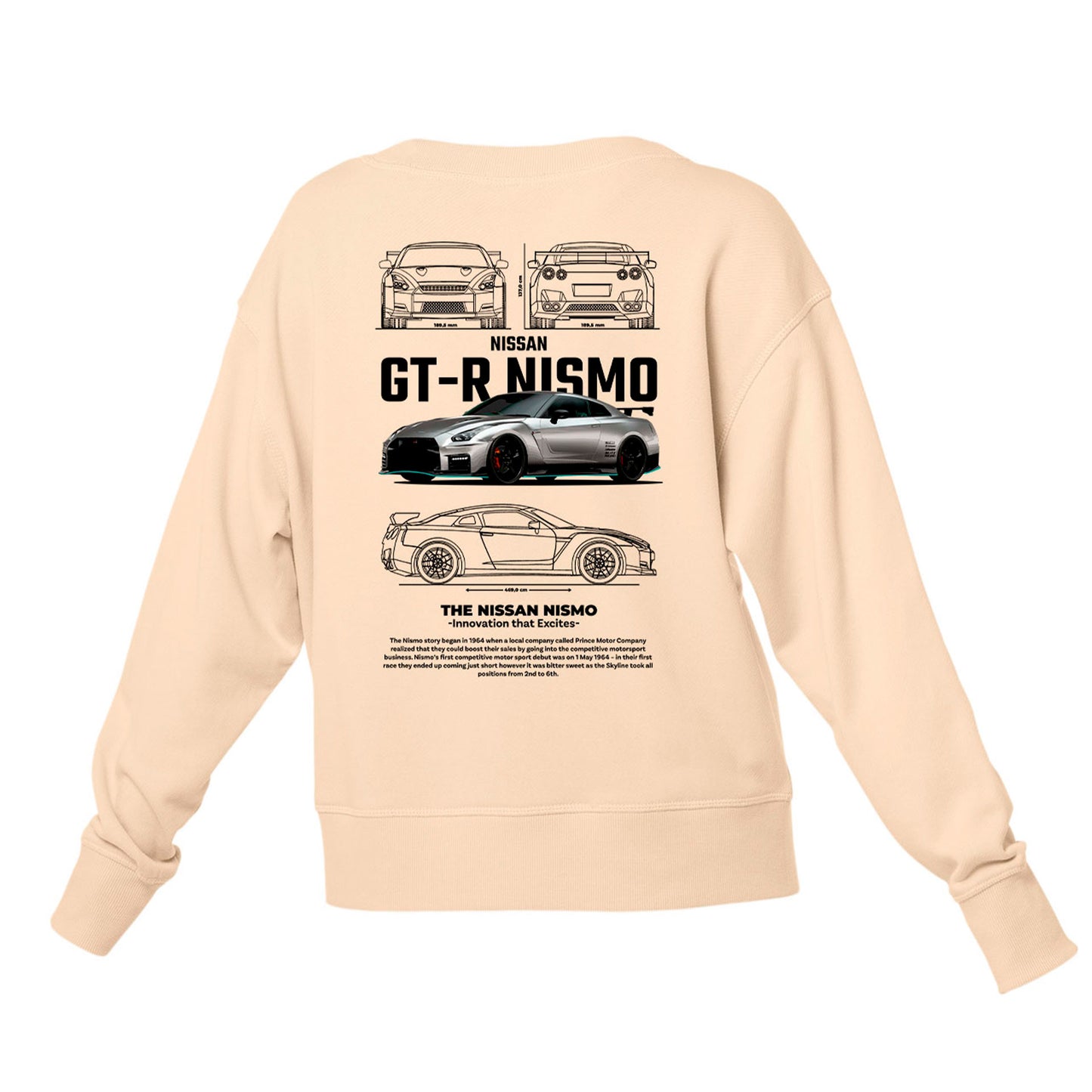 Moletom Gola Redonda Unissex GT-R NISMO-PEROLA