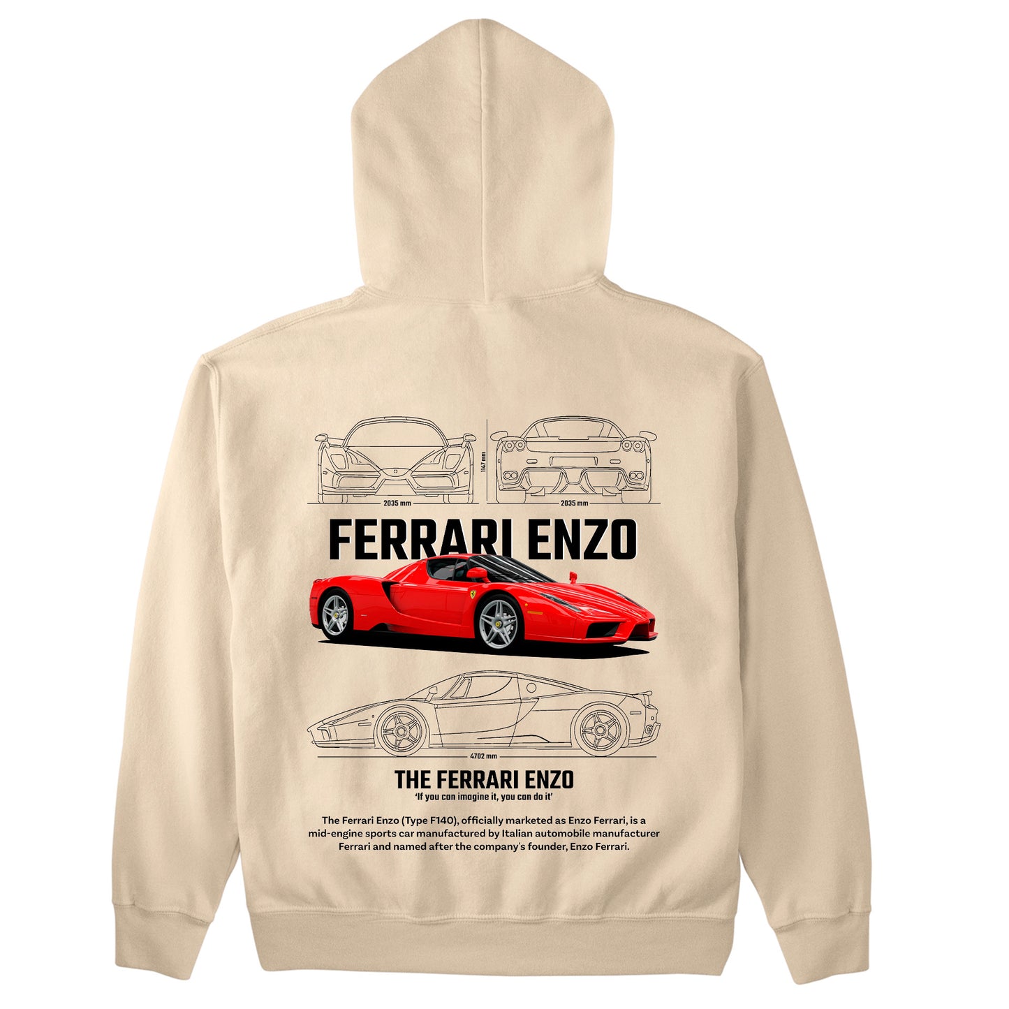 Moletom Básico Com Capuz Unissex Ferrari Enzo W-PEROLA