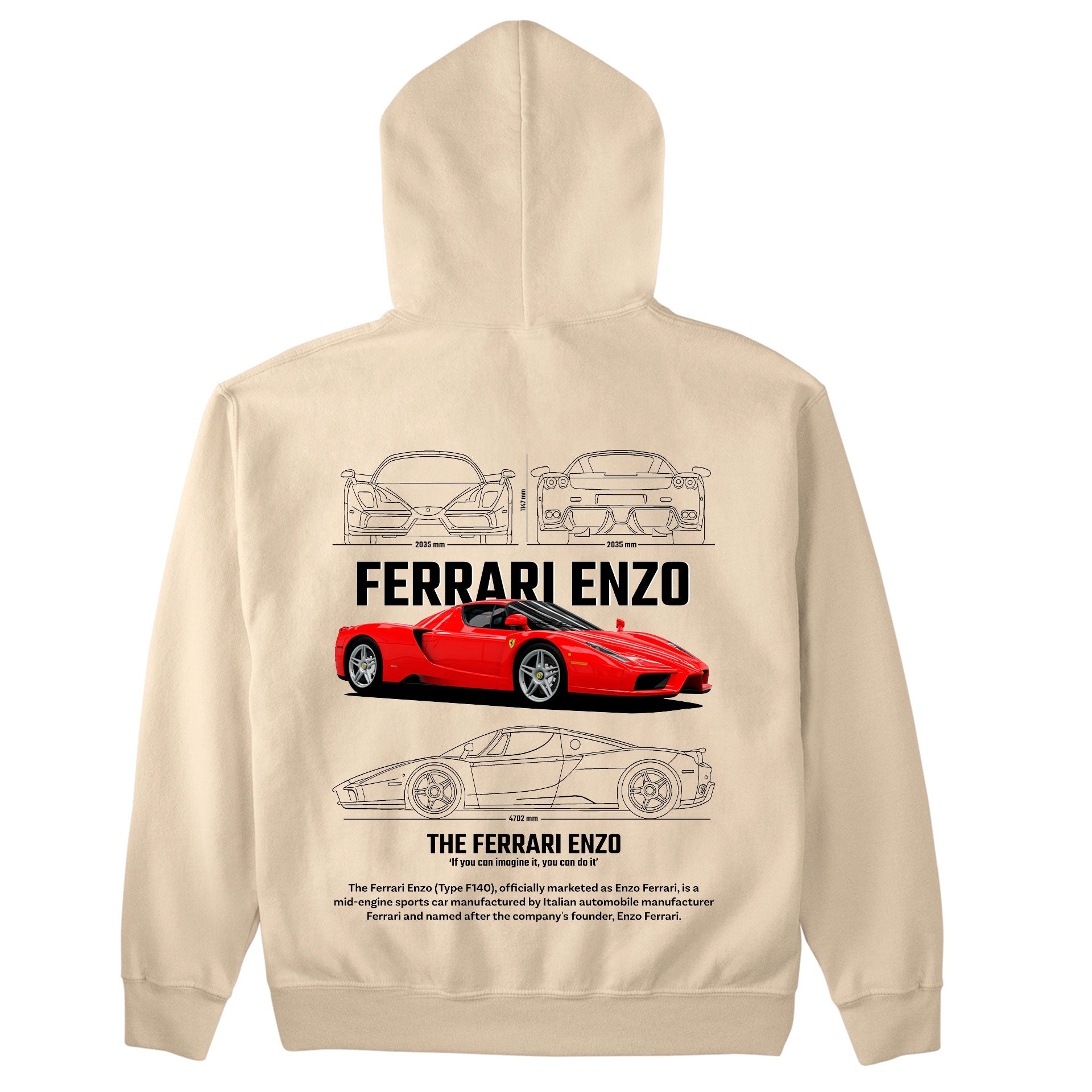 Moletom Básico Com Capuz Unissex Ferrari Enzo W-PEROLA