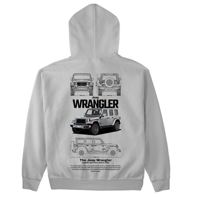 Moletom Básico Com Capuz Unissex Jeep Wrangler White-CINZA