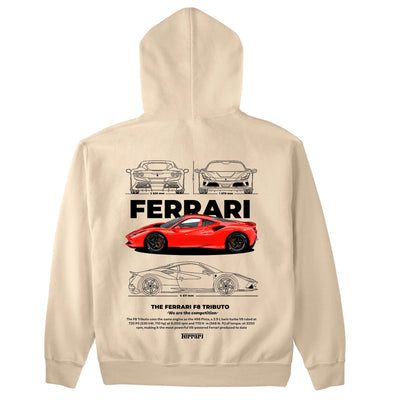 Moletom Básico Com Capuz Unissex Ferrari F8 Tributo - WHITE-PEROLA