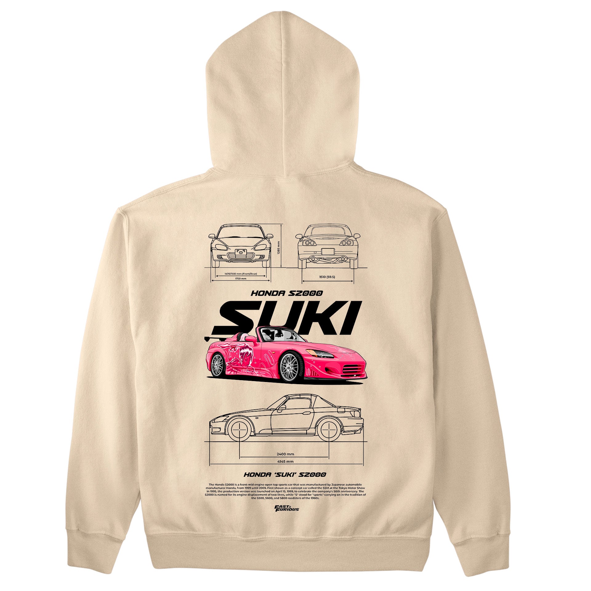 Moletom Básico Com Capuz Unissex Honda Suki S2000 2-PEROLA
