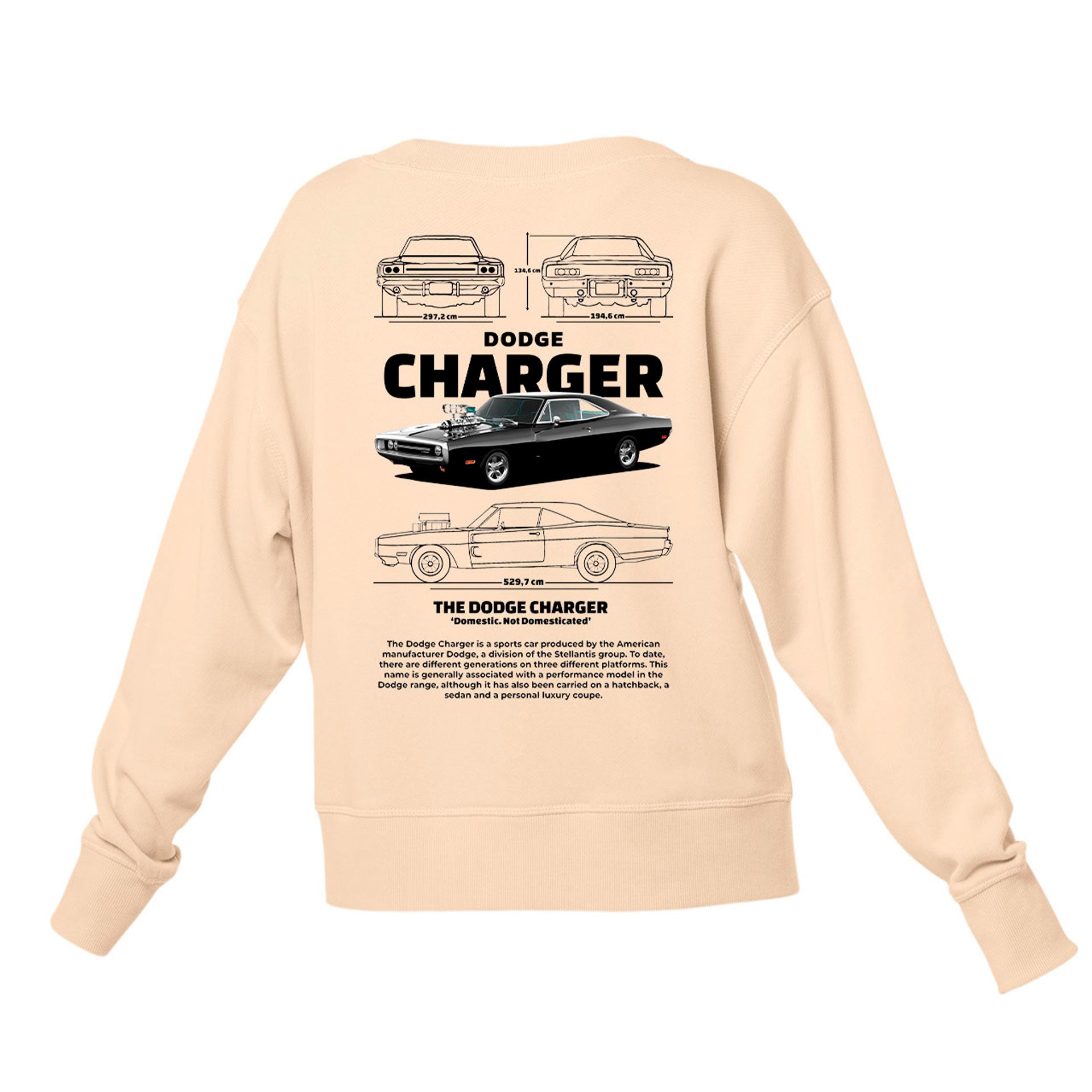 Moletom Gola Redonda Unissex Dodge Charger 1970-ROSA BEBE