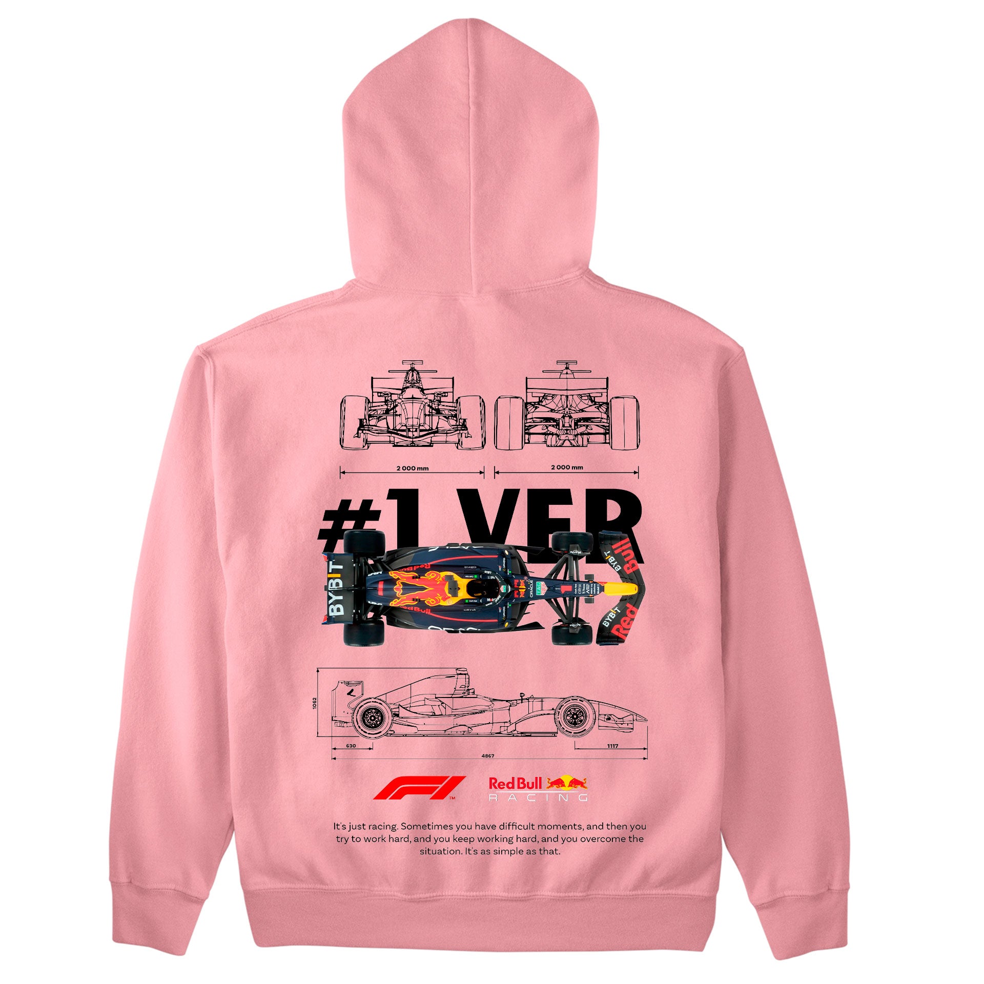 Moletom Básico Com Capuz Unissex F1 Red Bull Car Template-ROSA BEBE