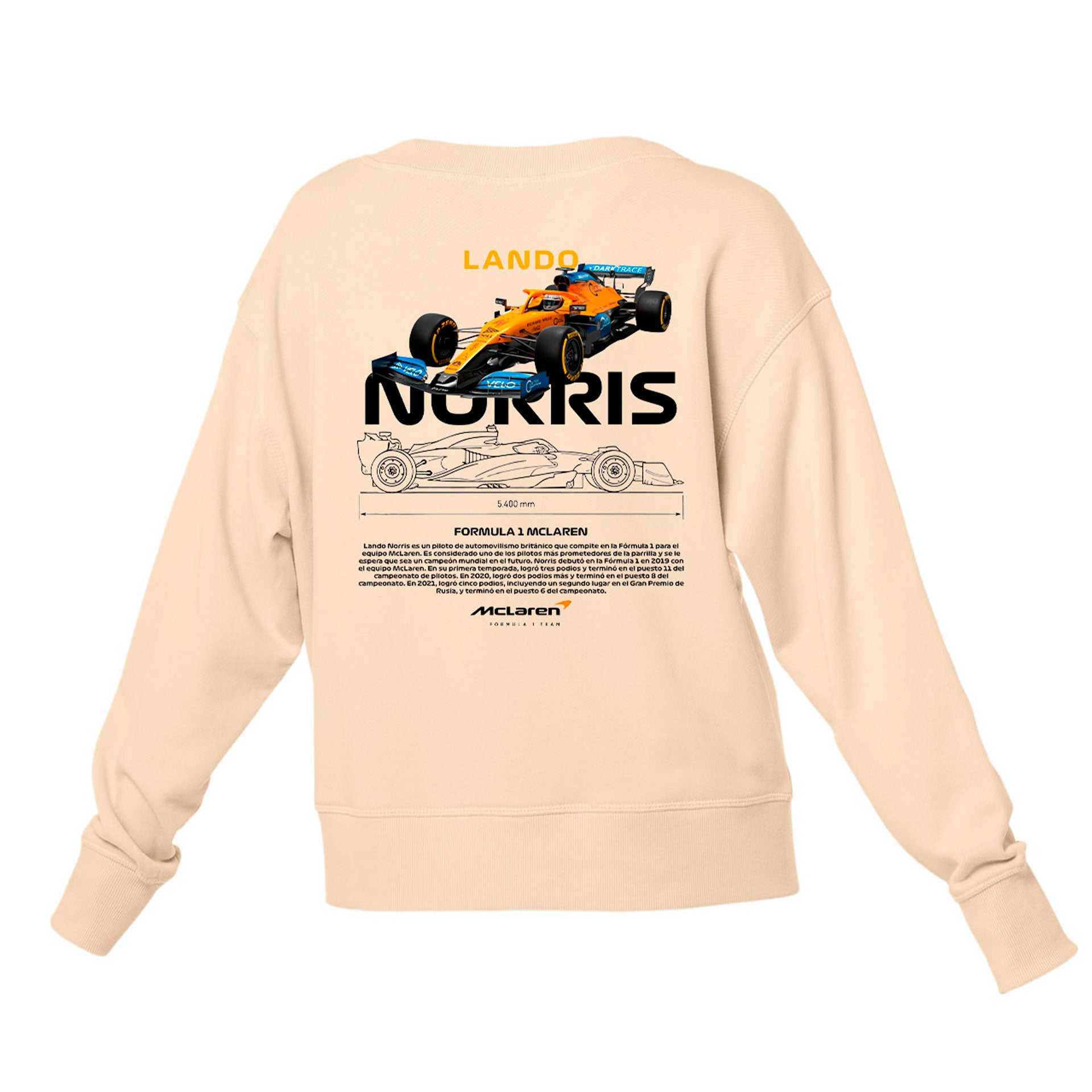 Moletom Gola Redonda Unissex Lando Norris WHITE-PEROLA
