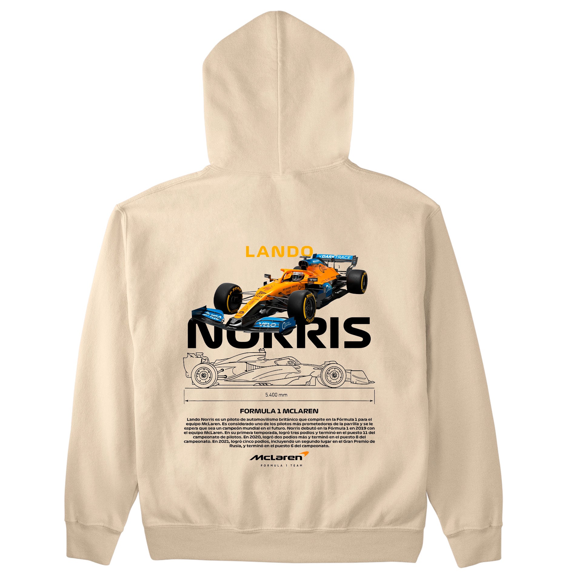 Moletom Básico Com Capuz Unissex Lando Norris WHITE-PEROLA