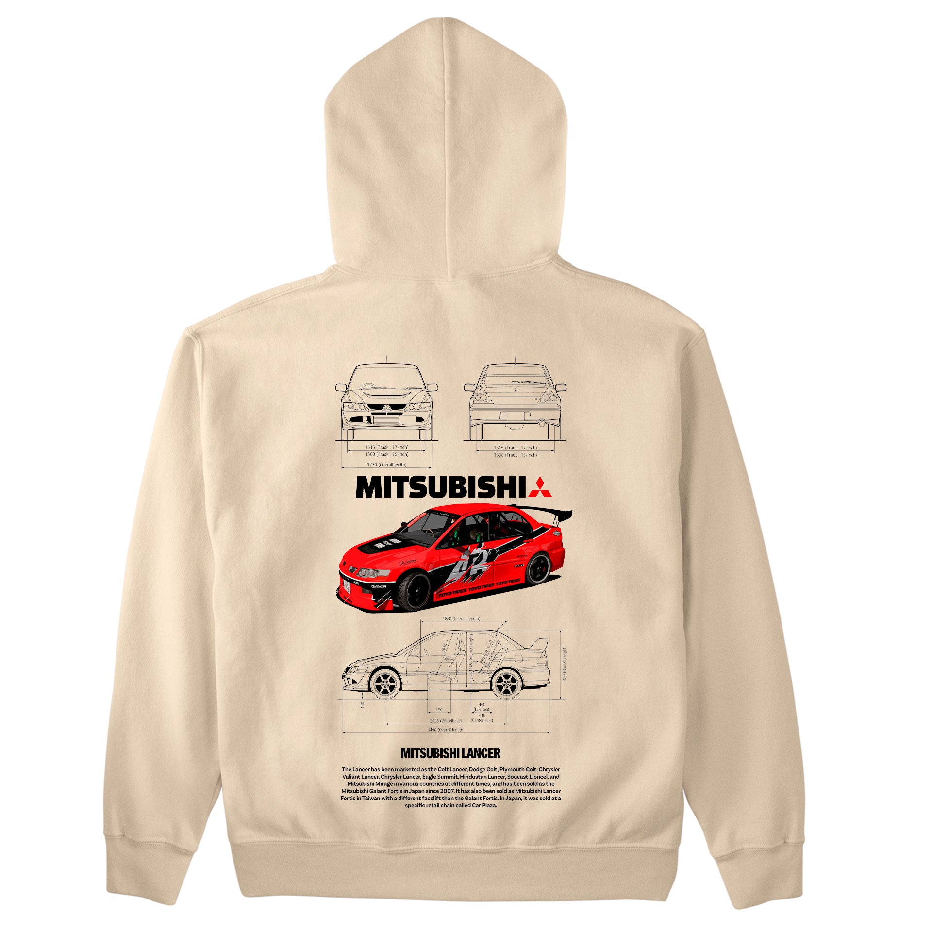 Moletom Básico Com Capuz Unissex Mitsubishi Lancer R-PEROLA