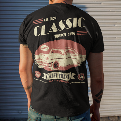 Camiseta Básica Unissex Vintage Cars West Coast