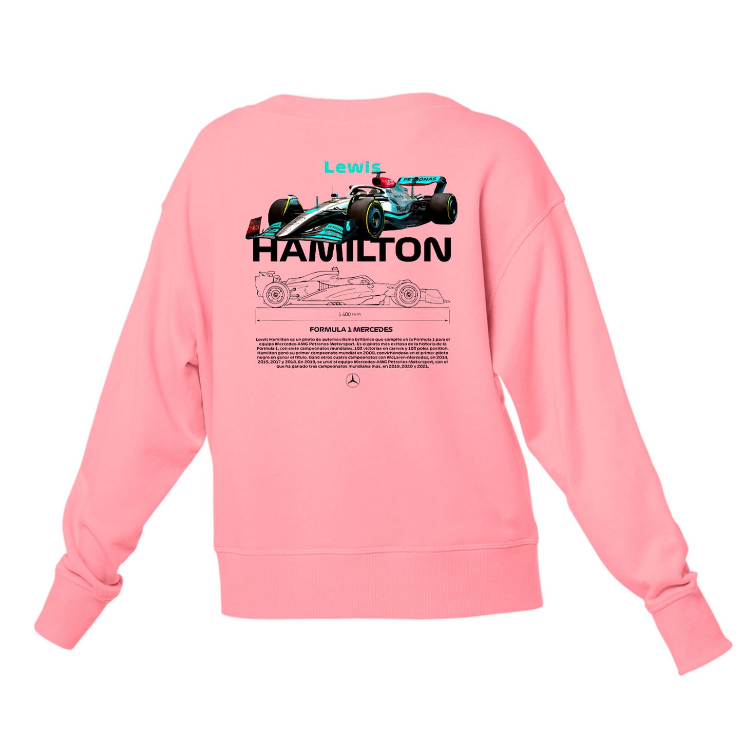 Moletom Gola Redonda Unissex Lewis Hamilton BLACK-ROSA BEBE