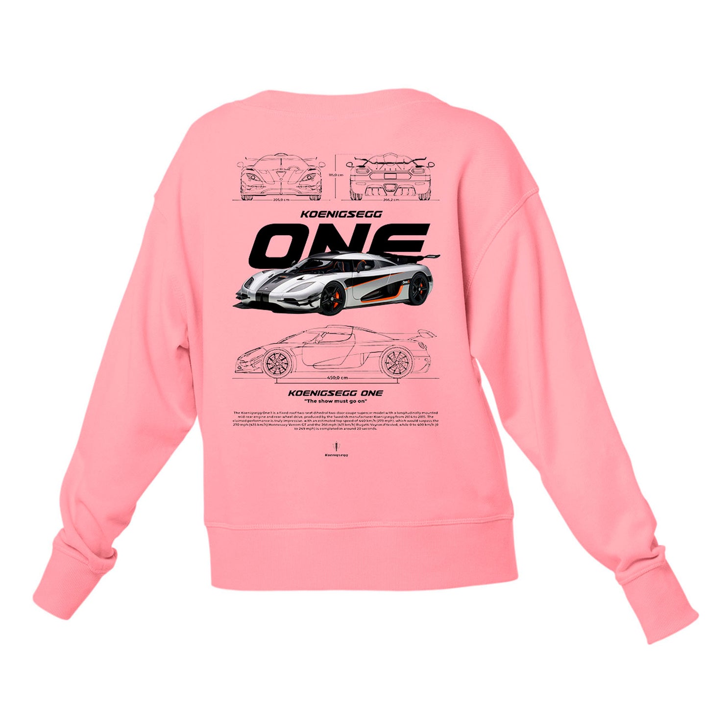 Moletom Gola Redonda Unissex Koenigsegg ONE W-ROSA BEBE