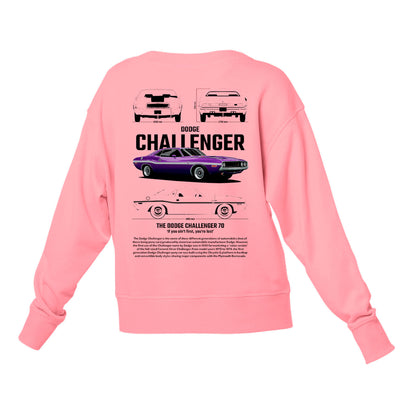 Moletom Gola Redonda Unissex Dodge Challenger 70-ROSA BEBÊ