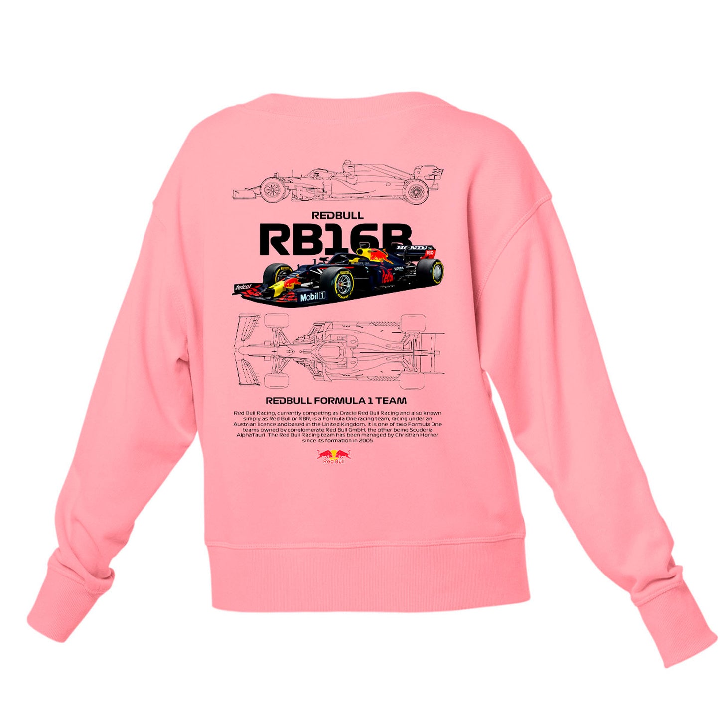 Moletom Gola Redonda Unissex Red Bull Racing Fórmula 1 TEAM W BRANCO