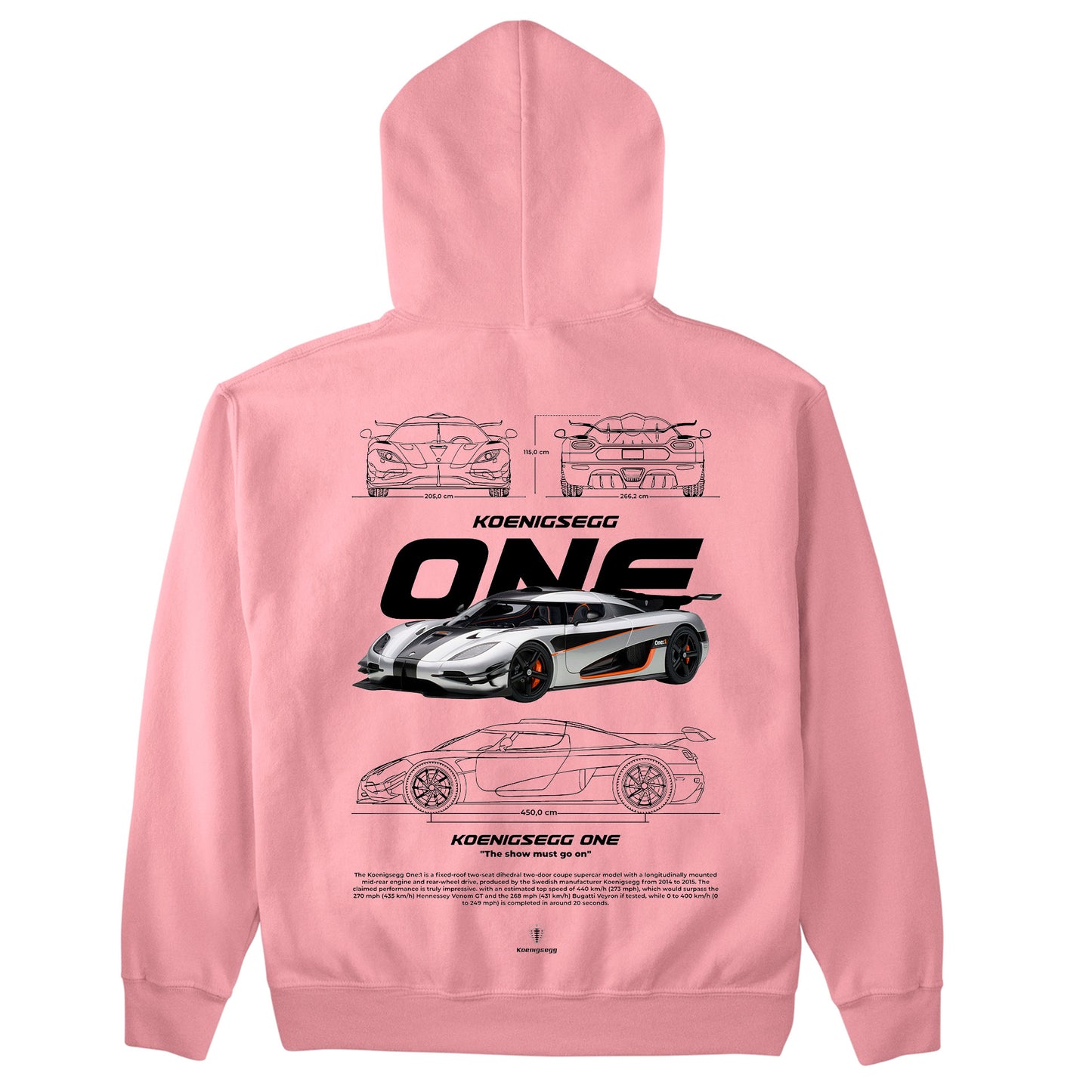 Moletom Básico Com Capuz Koenigsegg ONE W