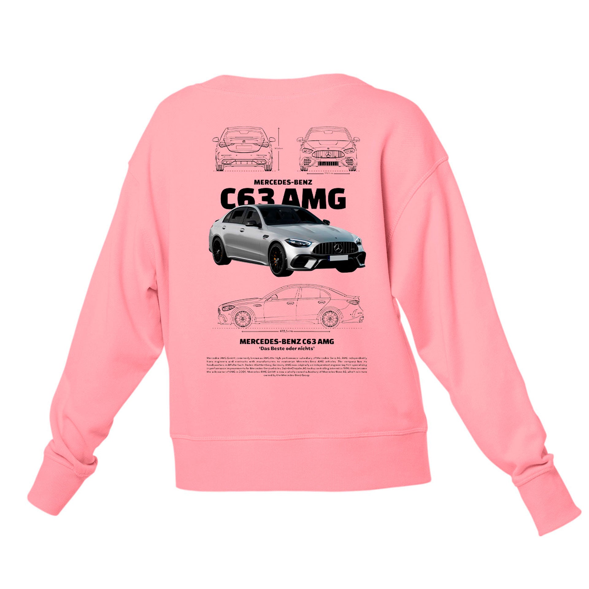 Moletom Gola Redonda Unissex Mercedes Benz c63 AMG W-ROSA BEBE