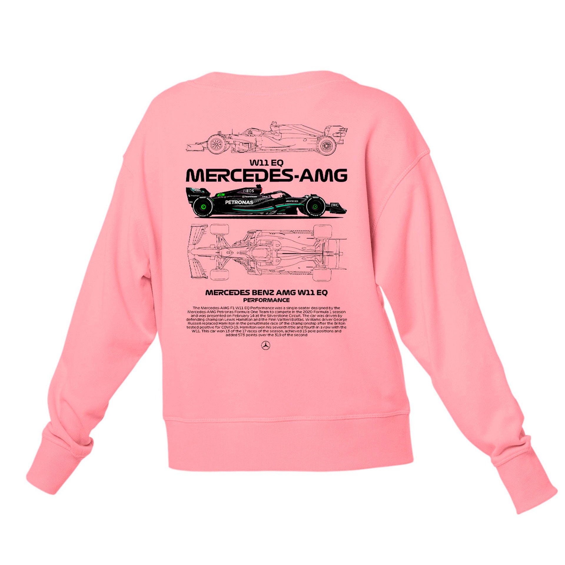 Moletom Gola Redonda Unissex Mercedes Benz AMG W11-ROSA BEBE