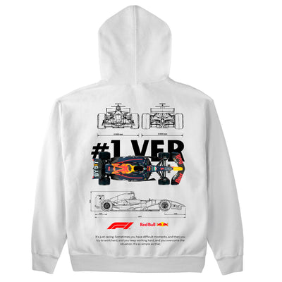 Moletom Básico Com Capuz Unissex F1 Red Bull Car Template-BRANCO