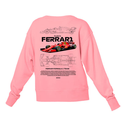 Moletom Gola Redonda Unissex Ferrari Fórmula 1 TEAM-ROSA BEBÊ