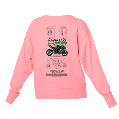 Moletom Gola Redonda Unissex Kawasaki H2R-ROSA BEBE
