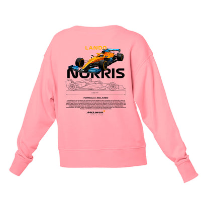 Moletom Gola Redonda Unissex Lando Norris WHITE-ROSA BEBE