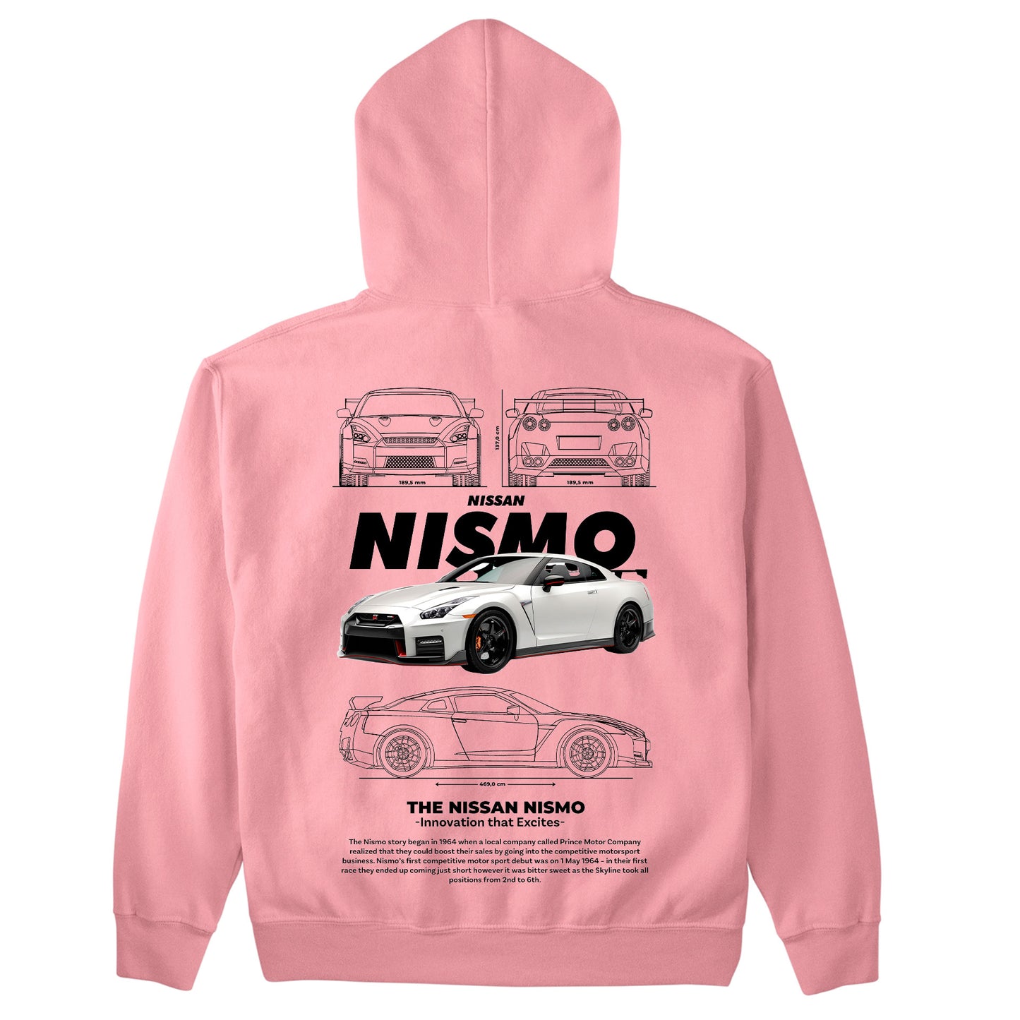 Moletom Básico Com Capuz Unissex Nissan Nismo WHITE