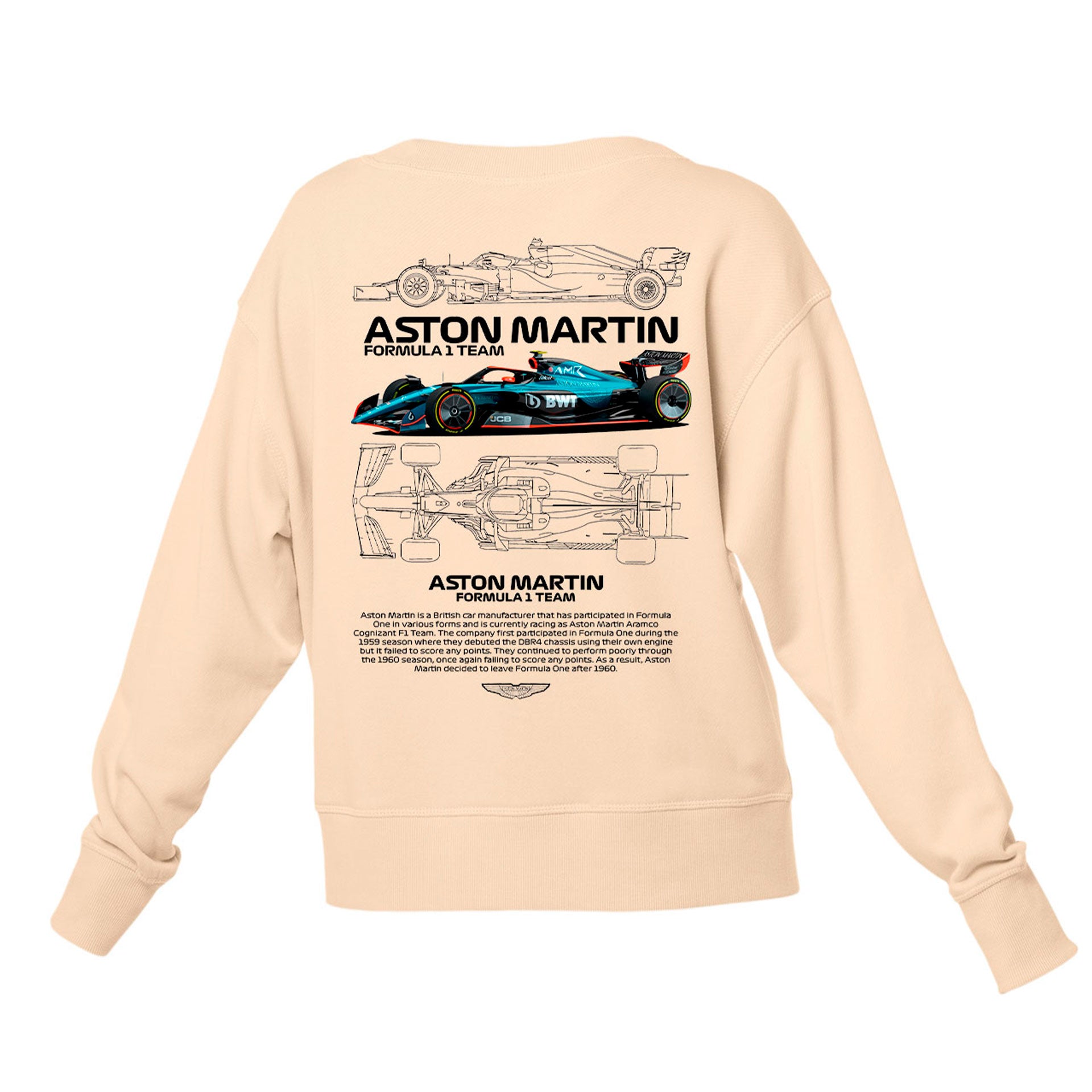 Moletom Gola Redonda Unissex Aston Martin Fórmula 1 TEAM