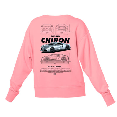 Moletom Gola Redonda Unissex Bugatti Chiron v2 BLACK- Rosa Bebê