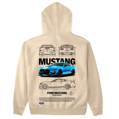 Moletom Básico Com Capuz Unissex Ford Mustang GT500 SHELBY W-PEROLA