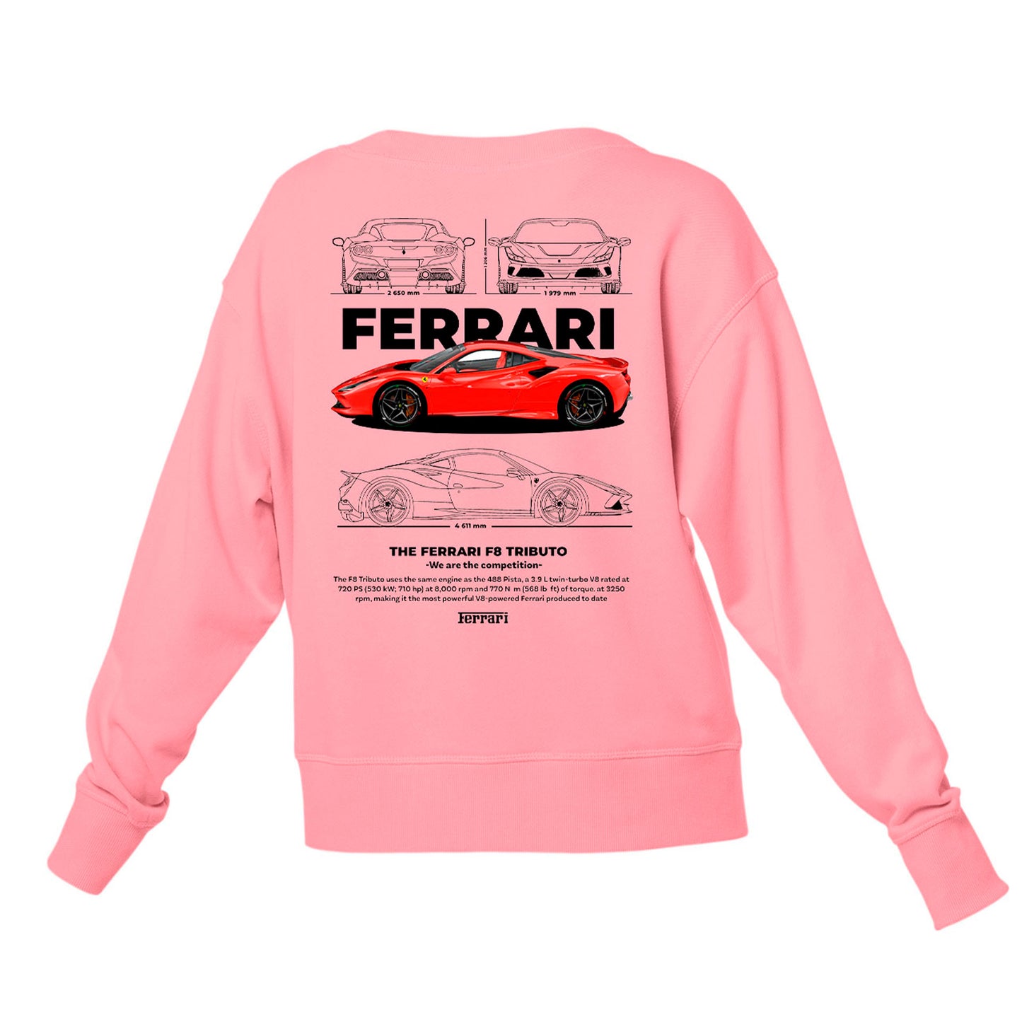 Moletom Gola Redonda Unissex Ferrari F8 TRIBUTO