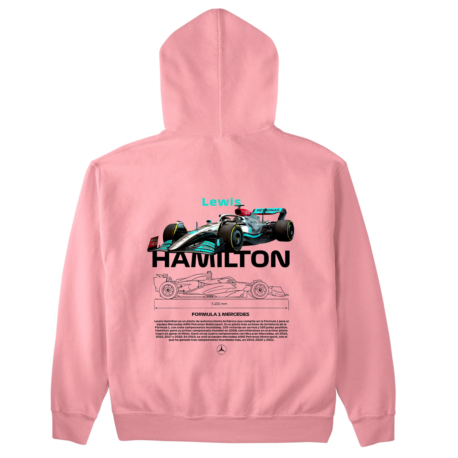 Moletom Básico Com Capuz Unissex Lewis Hamilton BLACK-ROSA BEBE