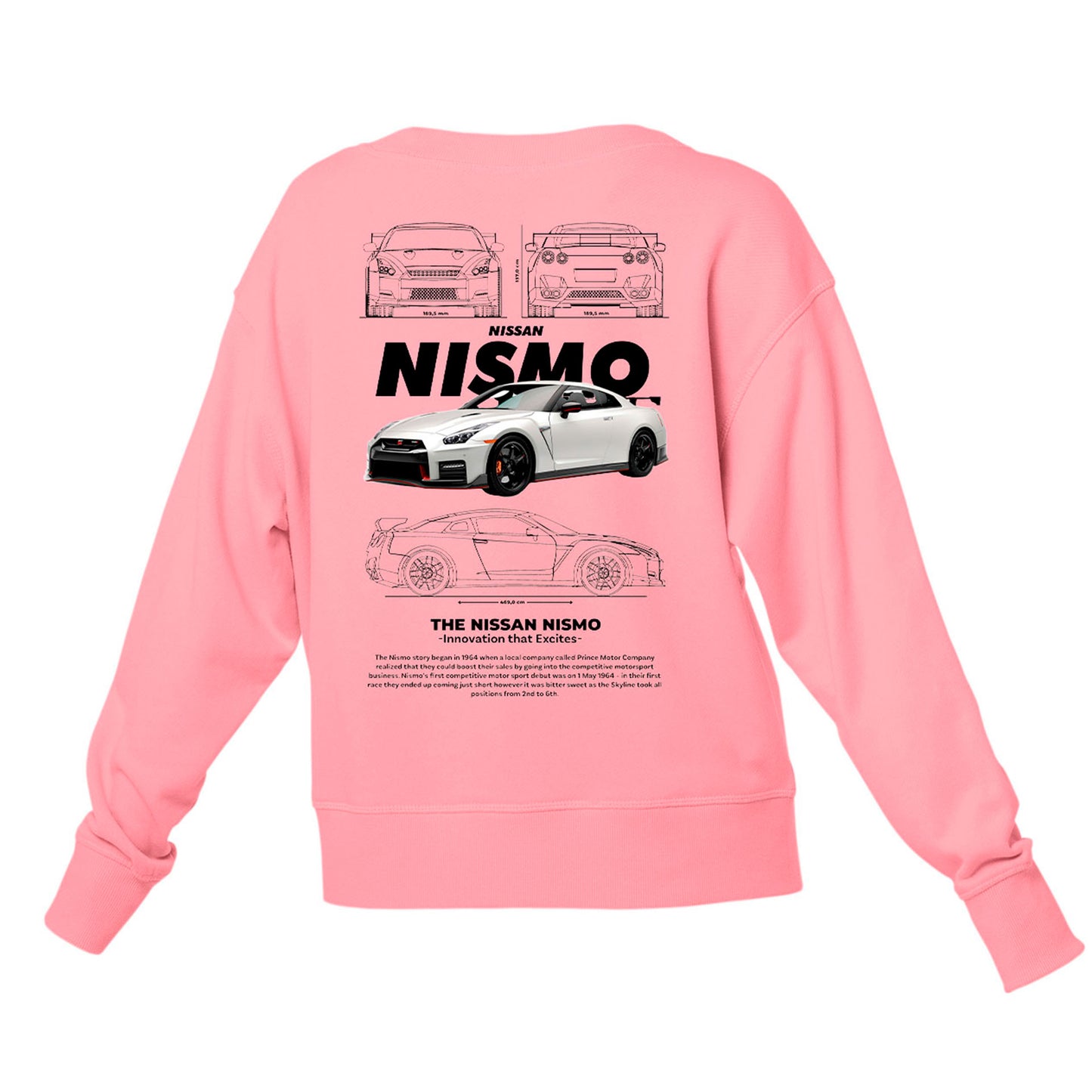 Moletom Gola Redonda Unissex Nissan Nismo WHITE