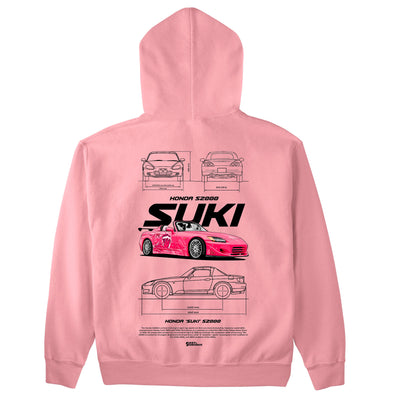 Moletom Básico Com Capuz Unissex Honda Suki S2000 2-ROSA BEBE