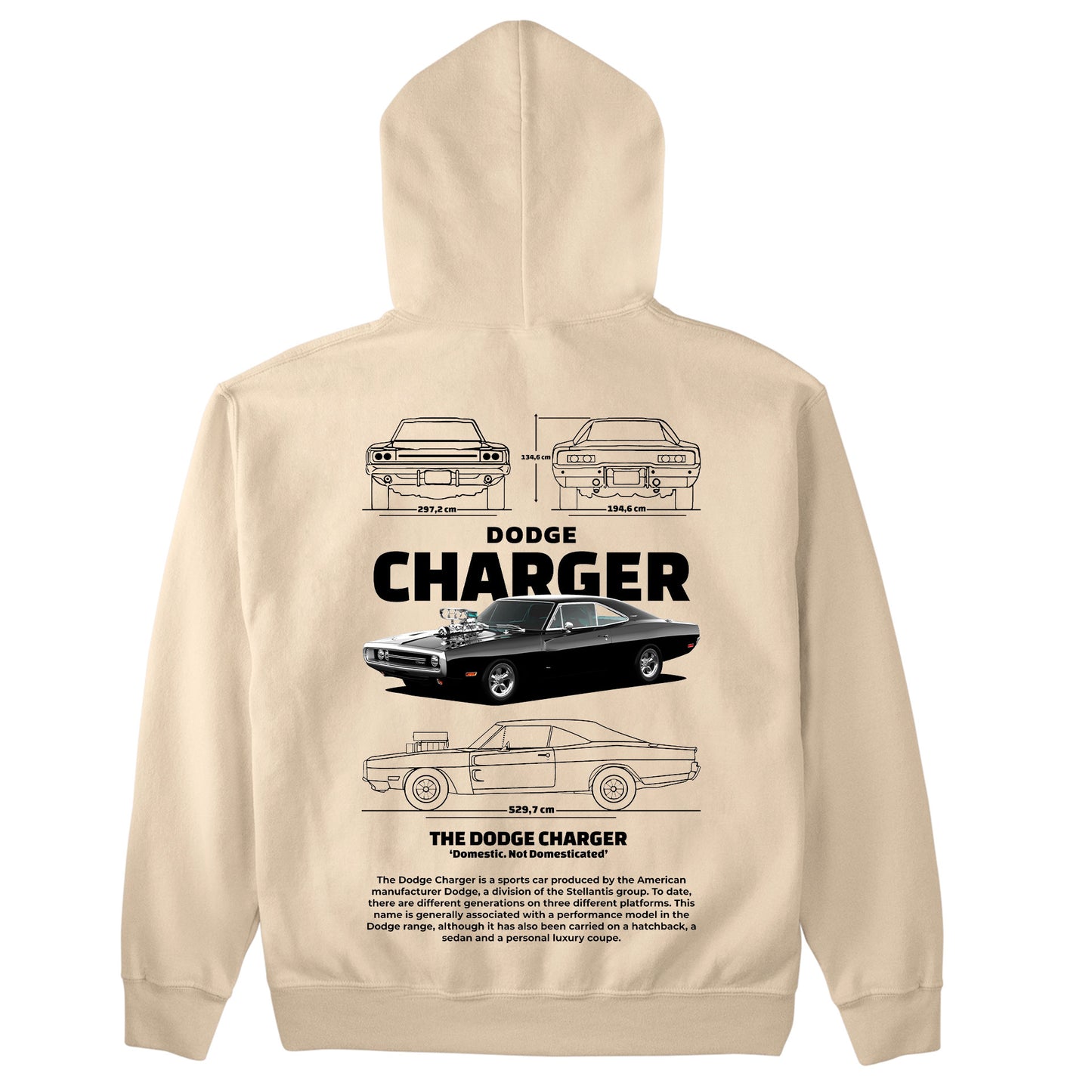 Moletom Básico Com Capuz Unissex Dodge Charger 1970-PEROLA