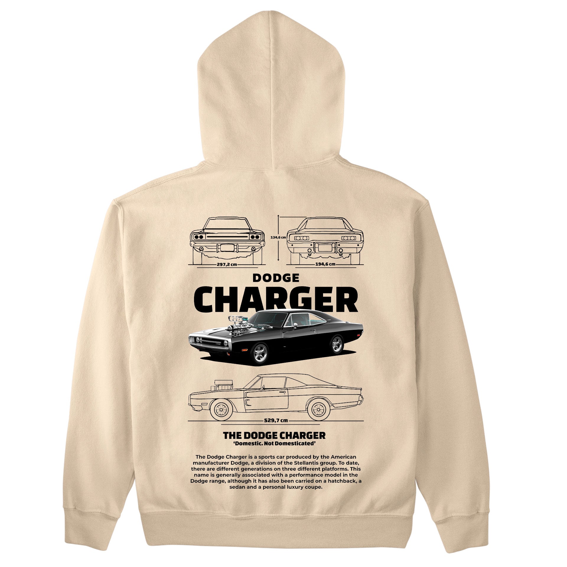 Moletom Básico Com Capuz Unissex Dodge Charger 1970-PEROLA